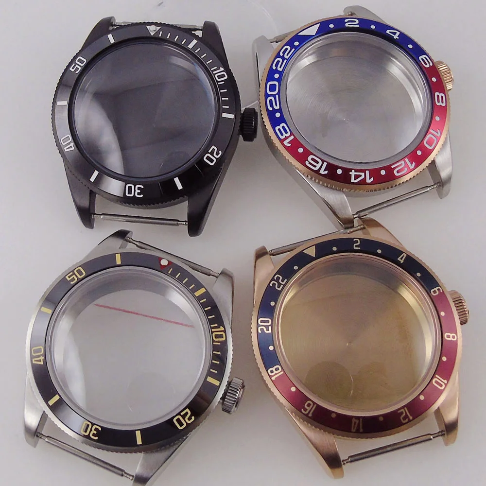 

39mm Watch Case Silver Rose Gold Black for NH34 NH35 NH36 NH38 ETA2824 PT5000 ST2130 Domed Sapphire Crystal