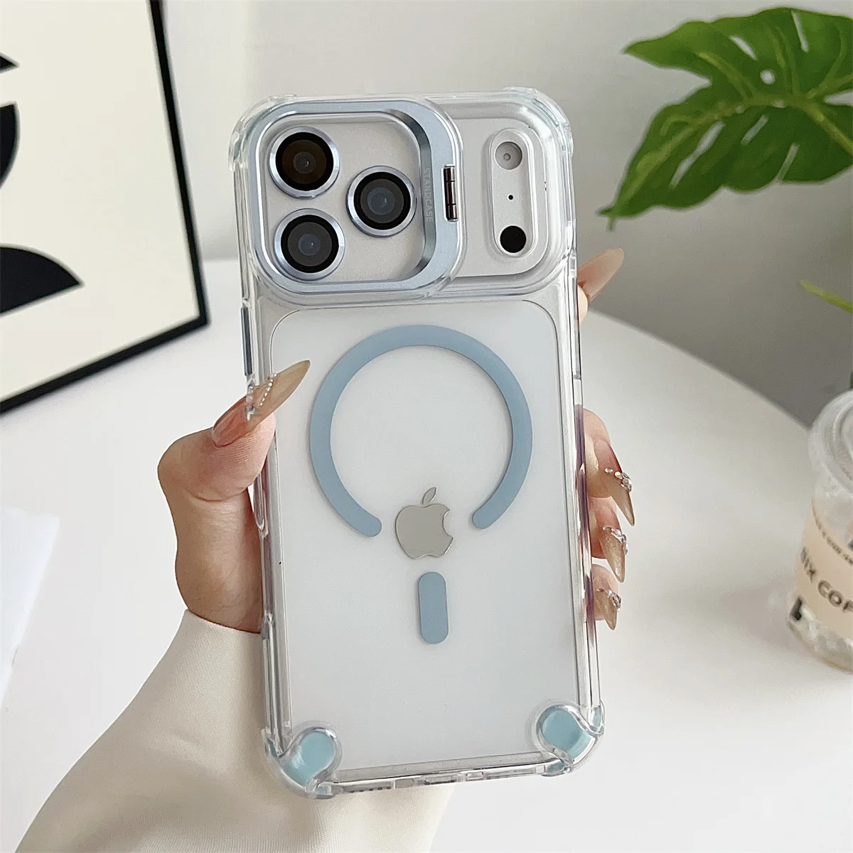 Magnetic Clear Phone Case with Magsafe Compatibility and Lens Protector