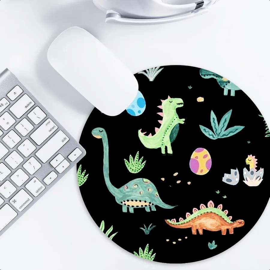 Cute Dinosaur NonSlip Round Mouse Pad