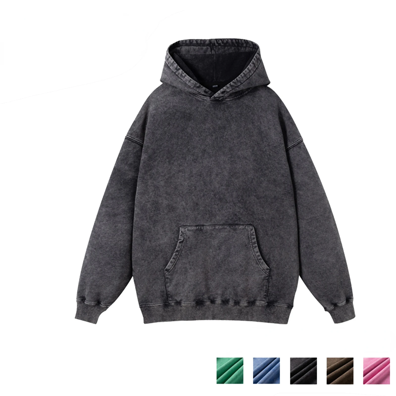 

Spring and Autumn Europe and America Pure Cotton Wash with Water Distressed Hoodies Sweatshirts Trendy Brand Leisure Retro