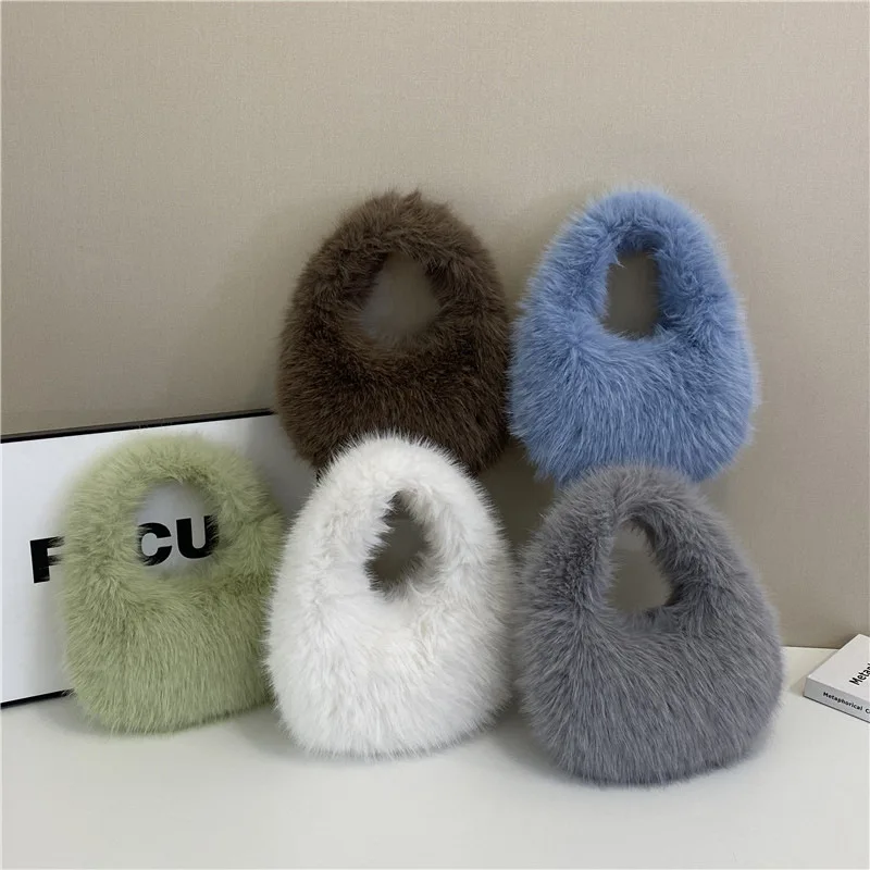 Temperament Plush Underarm Bag Fashion Women's Tote Bag Versatile Handbag Shoulder Bags Suitable for Daily Work, Party, Date Use