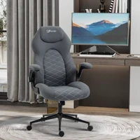 Vinsetto Gaming Chair with Flip up Arm, High Back Desk Computer Chair, Gamer Chair with Adjustable Height, Dark Gray 2
