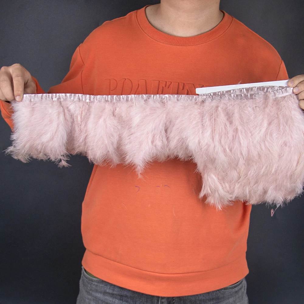 Turkey Marabou Feathers Trim Ribbon 1 Meter 10-15cm for Wedding Clothing Party Dress Decoration