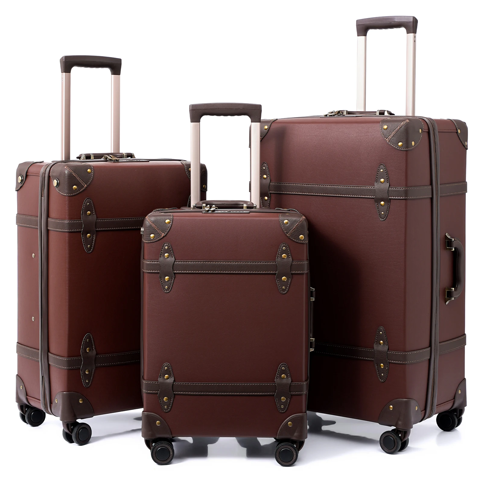urecity Vintage Luggage Sets, Piece Retro Trolley Luggage Bag
