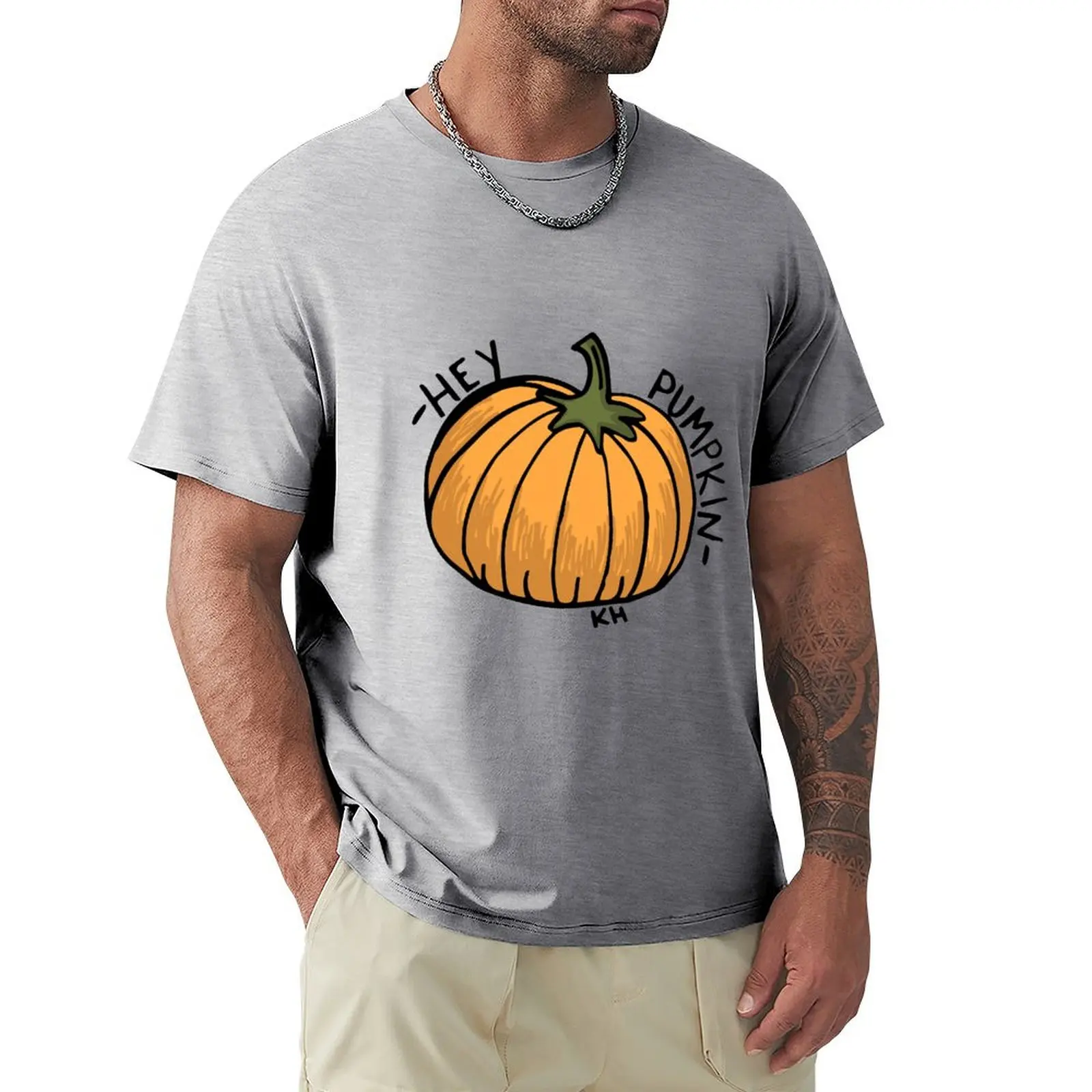 

Hey Pumpkin // Fall Illustration // Fall Autumn // Halloween Thanksgiving T-Shirt tops summer top Men's t shirts
