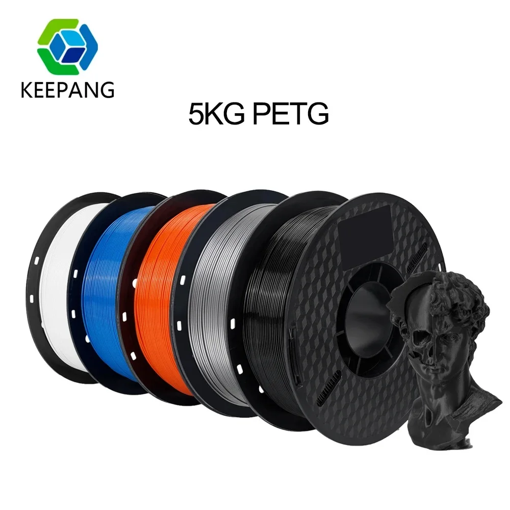 PETG 플라스틱 3D 프린터 필라멘트 kp3s pro s1 용, 5kg, 1.75mm 플라스틱 소재, 블랙 화이트 컬러, PETG 3D 필라멘트 소모품 