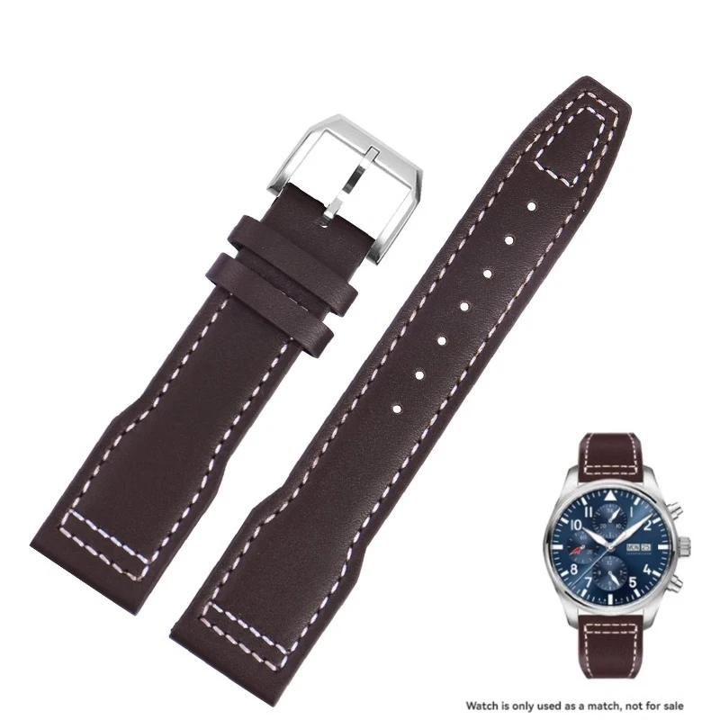 thumbnail image 1 of Correa de piel de becerro para pilotos IWC Little Prince Mark 18 Series Bronze Spitfire Fighter de 20 mm y 21 mm para hombre, 1 of 5