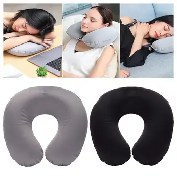 U-shaped Neck Pillow Inflatable Fatigue Relief Travel Pillow Flight Headrest Sleep U-shaped Cushion for Plane