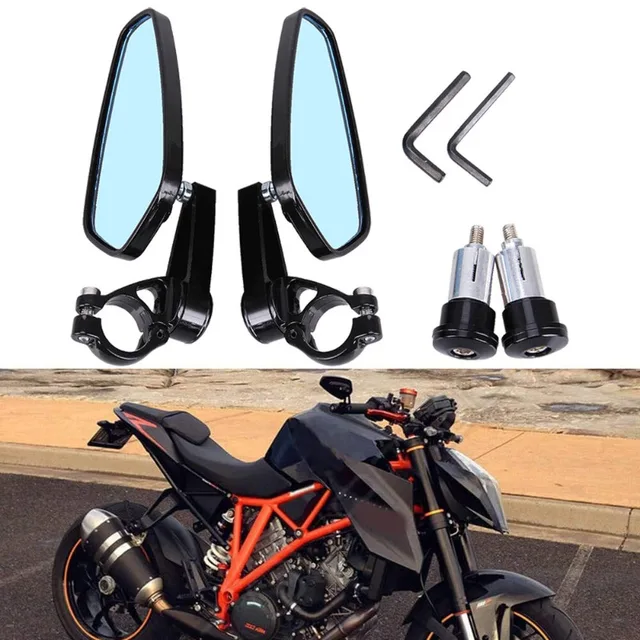 22mm CNC Motorcycle Handlebar Mirror - Universal Fit Aluminum Alloy Bar End Rearview Mirror for Custom Bike Modification