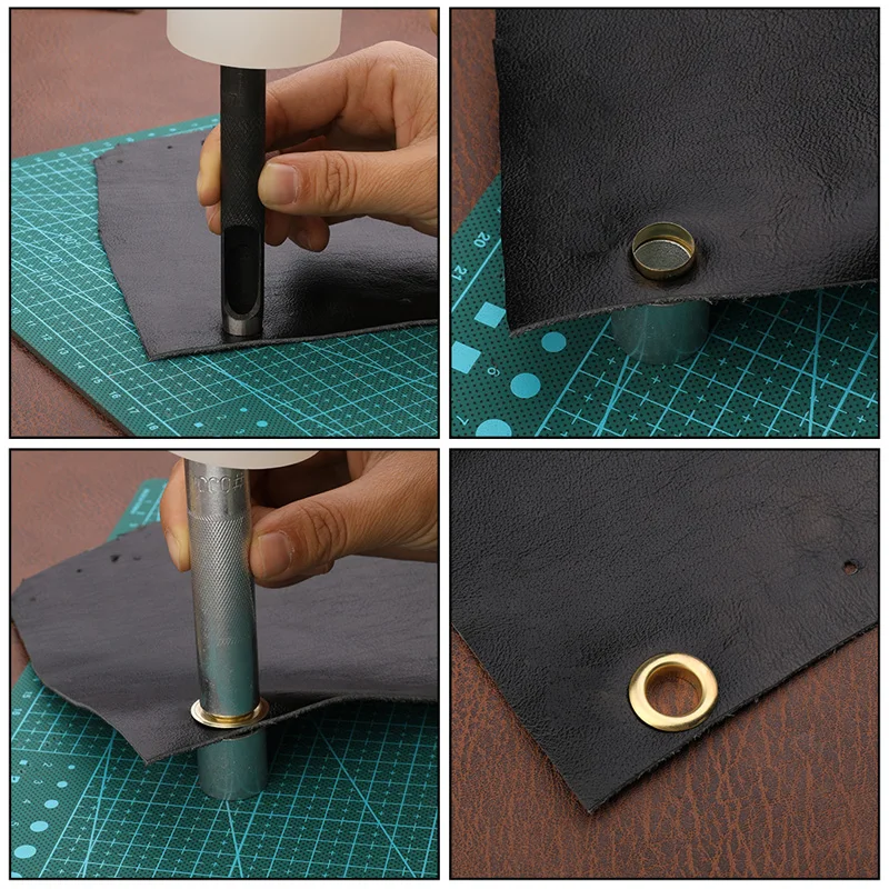 100 Sets Metal Grommet Eyelets 6mm 8mm 10mm 12mm Inside Diameter Hole Punch Tool for Clothes Shoes Bag Leather eyelet punch tool set eyelet grommet ring eyelet grommet ring kit grommet eyelet kit grommet punch tool grommet tool kit grommet tool screw back eyelets metal eyelet buttons