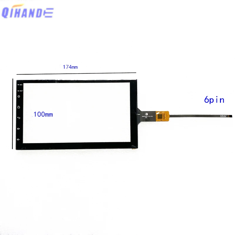 New 2.5D 7Inch 6Pin Car Touch Sensor For Hikity HD7089C Radio 2 din GPS WIFI Bluetooth Player Capacitive Touch Screen Digitizer