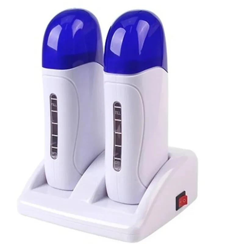 EU 플러그 전기 더블 왁스 히터 제모기 카트리지 왁스 롤러 베이스 롤 온 왁싱 리필 가능한 제모 기계