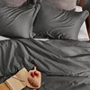 100% Organic Bamboo Bedding Set with Duvet Cover Fitted/Flat Sheet Pillowcase Luxury Silky Bedsheet Bed Linens Queen King Size 4
