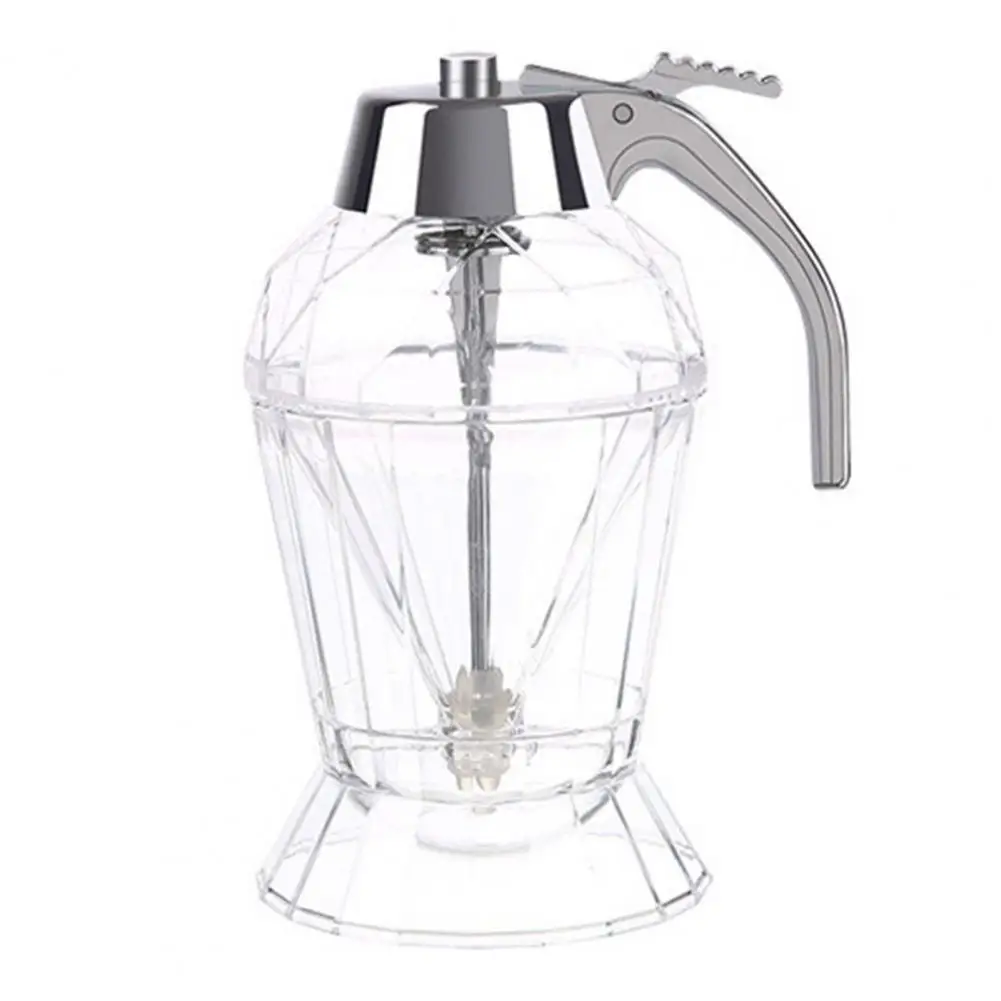 Syrup Dispenser Leakproof Glass Honey Dispenser with Stainless Steel Cover 180ml Shape Syrup Bottle for Olive Oil Sauce Vinegar