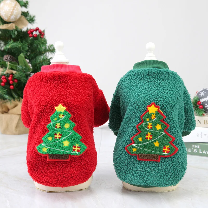 Christmas Dog Halloween Costumes Hoodies Cold Weather Winter Coat Reindeer Design Sweater Small Dogs Cats