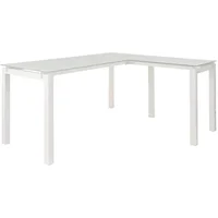 Baraga Contemporary Glass L-Shaped Home Office Desk, White 1