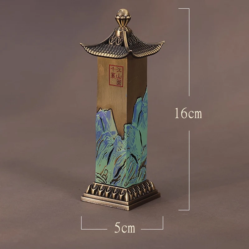 Creative Retro Aromatherapy Furnace, Home Zen Tea Ceremony, Desktop Decoration, Chinese style Alloy Vertical Incense Burner, 1Pc