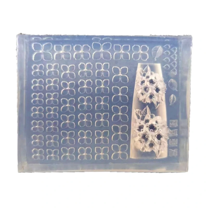 

Thin Silicone Art Mold Transparent Flower Stamping Plate Nails Stencils DIY Manicure Mould Tools for Manicurists
