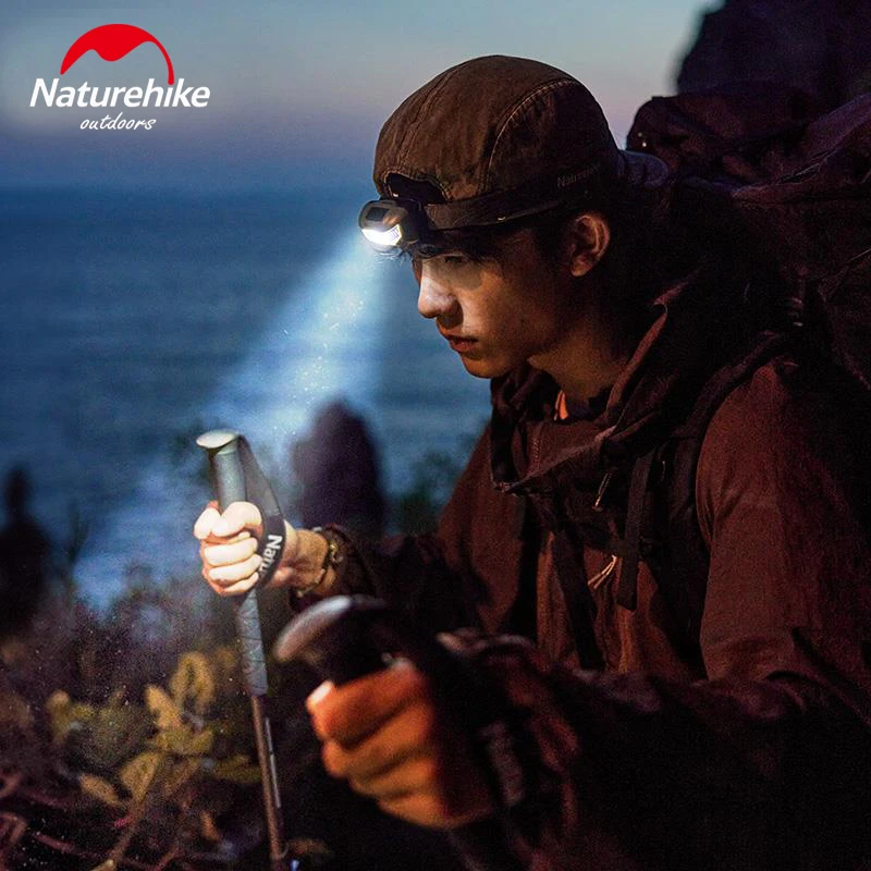 Naturehike IP66 Outdoor Waterproof Headlamp Ultralight Portable Camping  Fishing Light SOS Emergency Flashlight 70°Adjustment