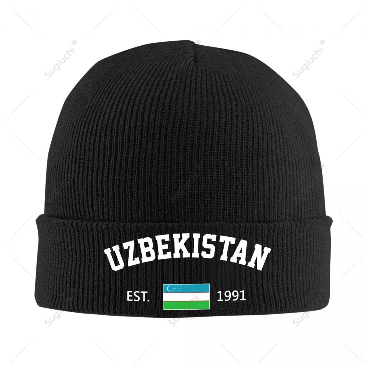 

Knitted Hat Unisex Uzbekistan EST.1991 Independence Day For Men Women Boys Winter Autumn Beanie Cap Warm Bonnet