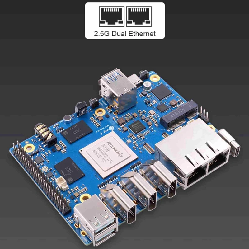 

For Orange Pi 5 Plus 16GB RAM RK3588 Octa-Core 64-Bit Supports 8K Video 2.5G Wifi6 BT Module With Accessories Blue US Plug