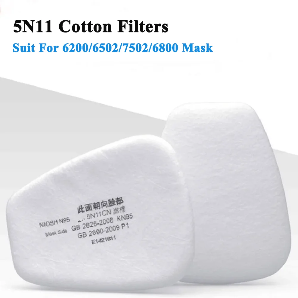 Gas Mask Dust Mask Gas Respirator Face Respirator Half Face Respirator Mask Dustproof Respirator Respirator Filter Respirator Accessory Respirator Filter Cotton Gas Mask Filter 6001 Cartridge Box 5N11 Cotton Filters Set