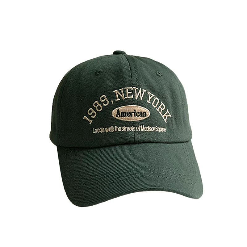 1989 American Retro Men's And Women's Baseball Caps Street Lettered Embroidery Retro Flat Caps Solid Black And White Hip Hop baseball caps,baseball cap