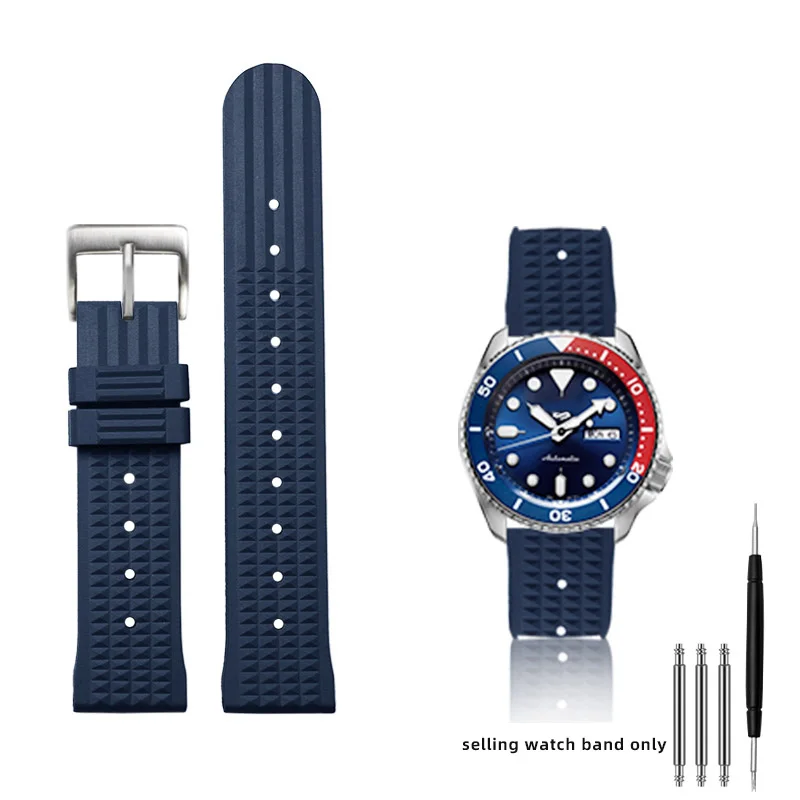 Cinturino In Gomma Da 20Mm 22Mm Per Seiko Iwc Citizen Waffle Strap Bracciali Fashion Universal Mens Diver Cinturino Sportivo In Silicone