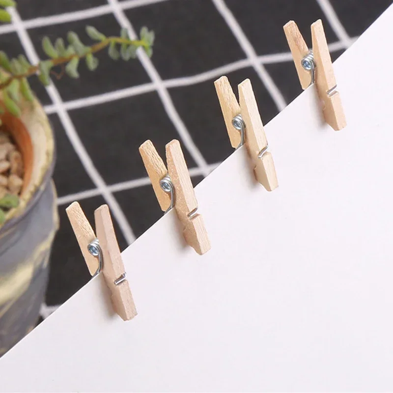 50/100 Pcs Mini  Natural Wooden Clips Photo Clips DIY Wedding Party Wooden Clip  Organisatoren  Gadgets Pour La Maison Pegs