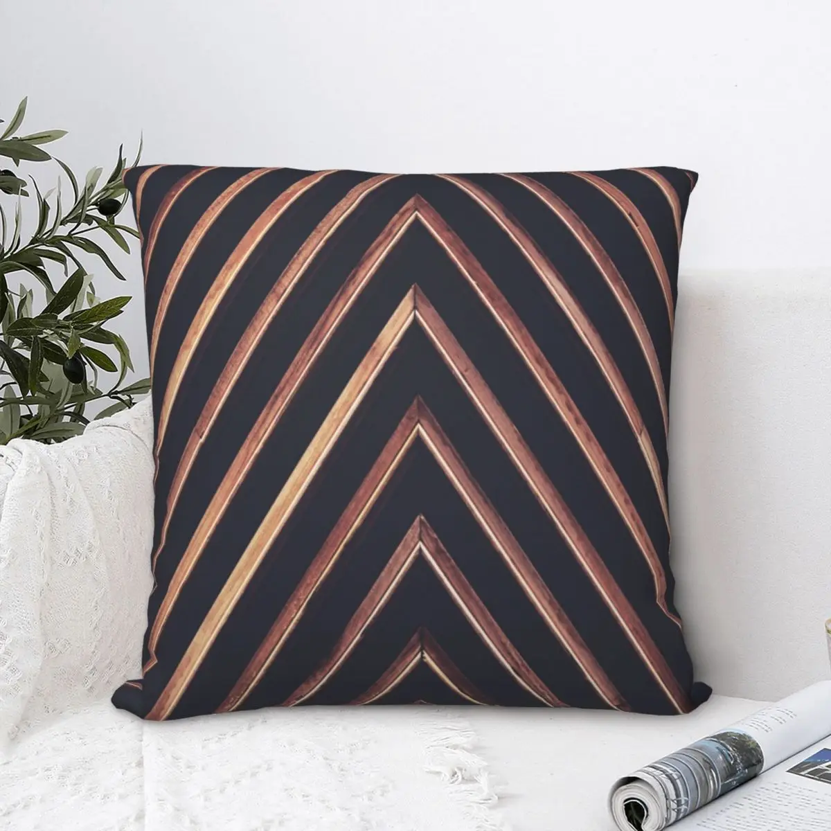 

Brown Surface Square Pillowcase Polyester Pillow Cover Velvet Cushion Zip Decorative Comfort Throw Pillow For Home Living Room