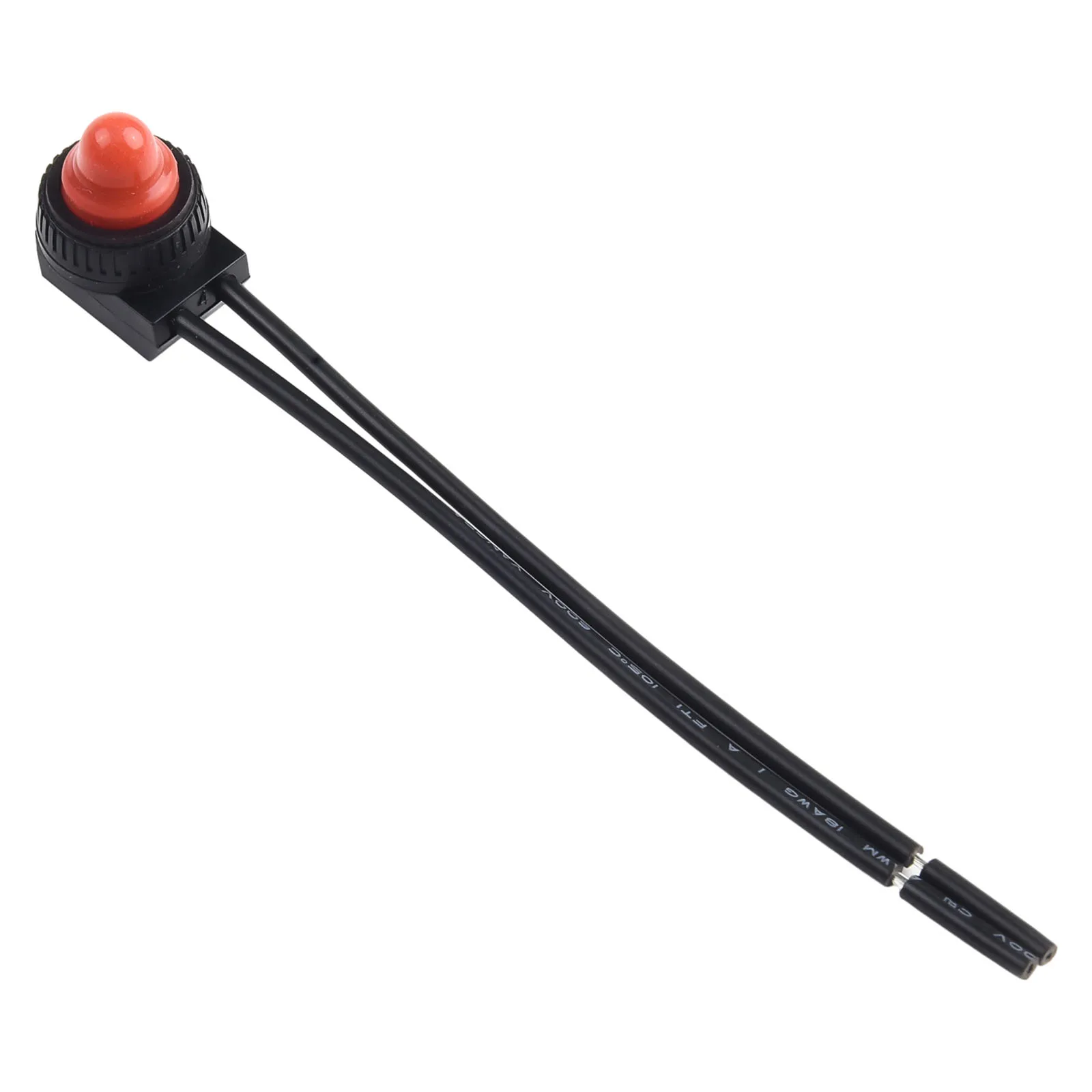 Ein-Aus-Schalter, Drucktastenschalter, rot/schwarz, Gummiabdeckung, robust, wasserdicht, mit Leitungen, Draht, 12 V, 250 V, 3 A, Bakelit-Basis, KP107 – Detail 10