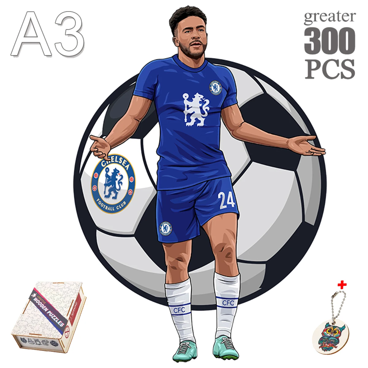 Jigsaw Puzzles Wooden Jigsaw Puzzles Wooden Puzzle Toys Educational Puzzles Mini Jigsaw Puzzle 3D Jigsaw Puzzle Educational Toy Adult And Children Holiday Gift Wooden Football Star Series Irregular Puzzle