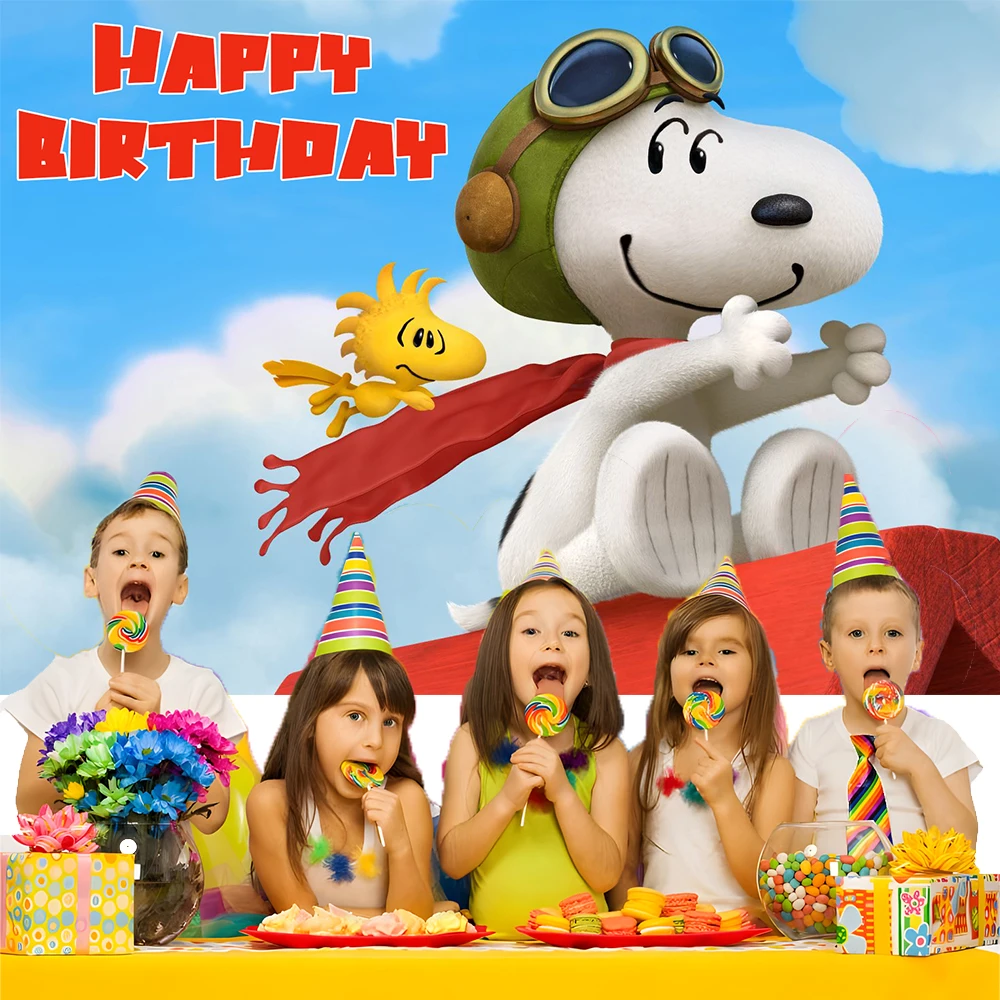 Party Banner Decorative Supplies Vinyl Photo Props Baby Shower Gift Cartoon Dog Snoopy Theme party decoration,photo booth props,photography props,party supplies