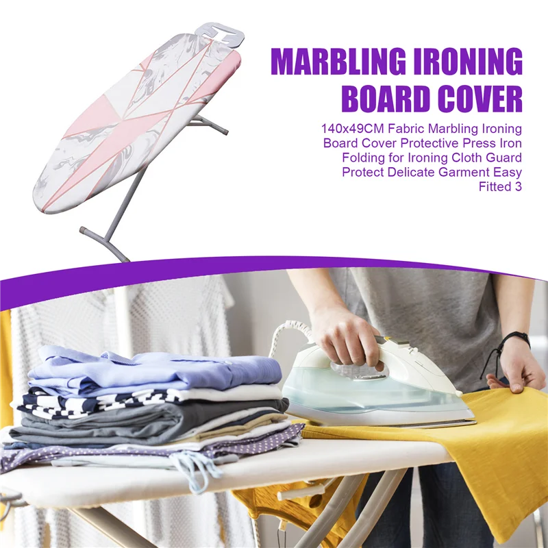 A13U 140X49cm Fabric Marbling Ironing Board Cover Protective Press Iron Folding For Ironing Cloth Guard Protect Delicate Garment
