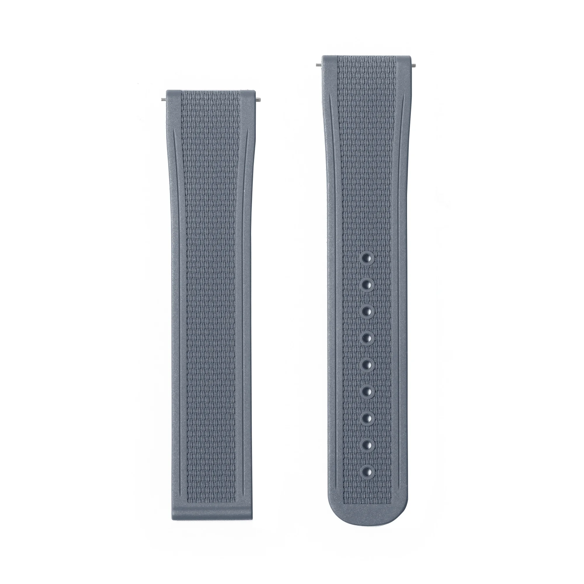 Deluxe FKM Rubber Watch Strap with Deployant Clasp - Dustproof & Sweat-proof