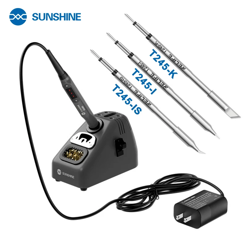 SUNSHINE S245 Smart Portable Soldering Iron 110W Universal C245 Series Soldering Iron Tips 100~450℃ Adjustable sunshine s210 110w high power smart portable soldering iron adjustable universal for jbc c210 series t210 soldering iron tips