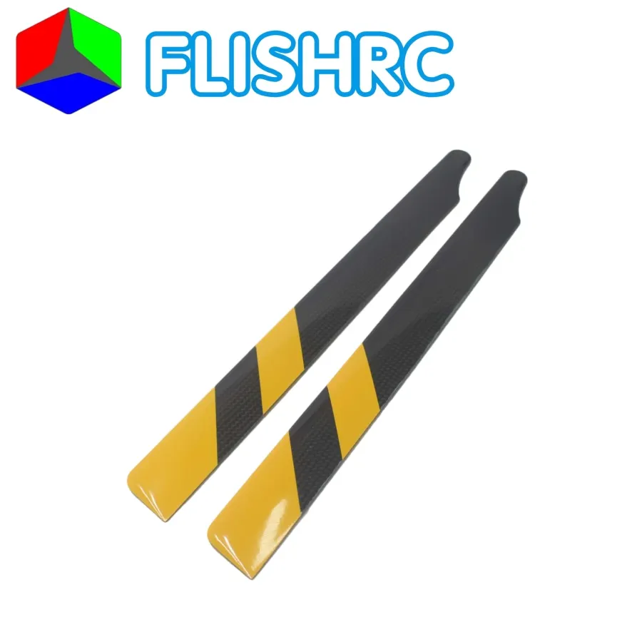 Lames principales en fibre de carbone FLISHRC pour hélicoptère RC, version 430mm, avec embouts de protection.