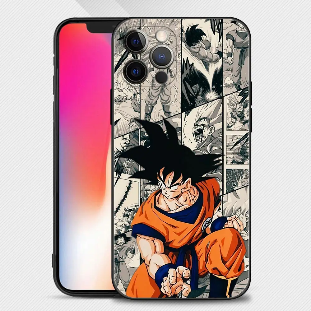 Phone Case for iPhone 13 12 11 Pro XS Max XR X 8 7 Plus 13mini 12mini Cover Silicone Funda Dragon Ball God Goku Vegeta Comics cool iphone 12 pro max cases