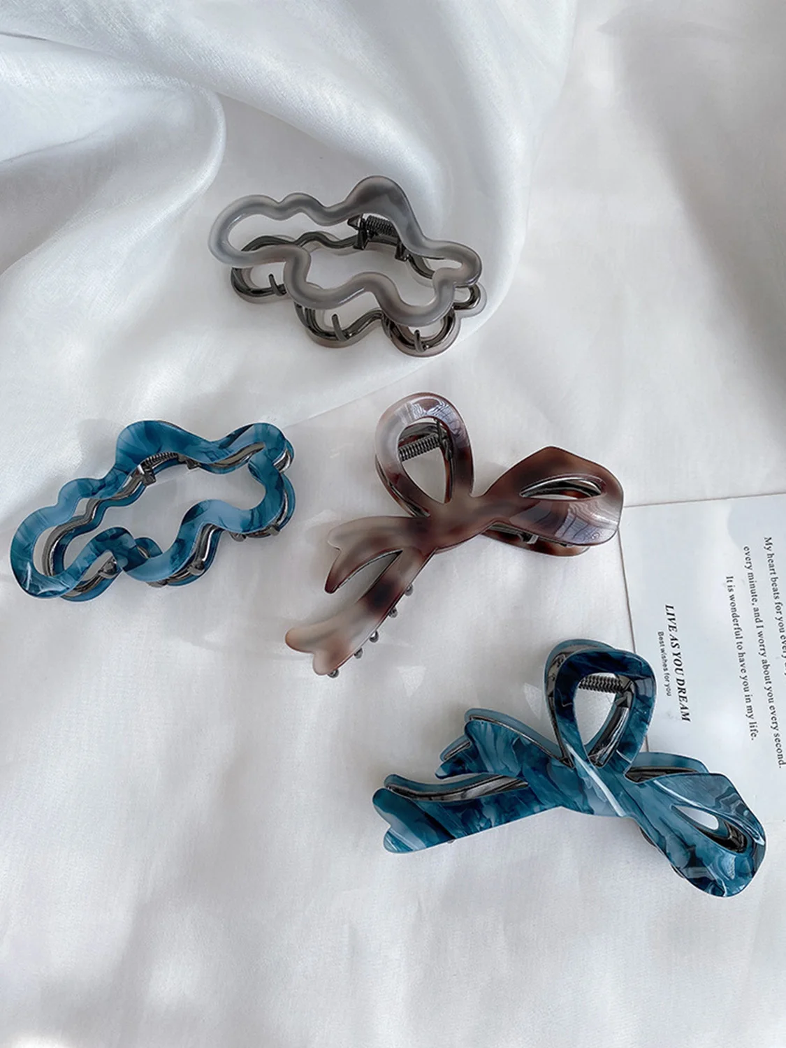 1pc Farbverlauf Farbe Bogen Clip Frauen neue High-End-Clip Stirnband Haars pange Hai Clip auf der Rückseite des Kopfes Französisch Stil – Detail 2