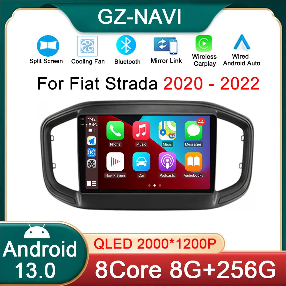

Автомагнитола мультимедийный видеоплеер Android 13 Авто Carplay для Fiat Strada 2020 2021 2022 GPS-навигация стерео Wi-Fi без DVD