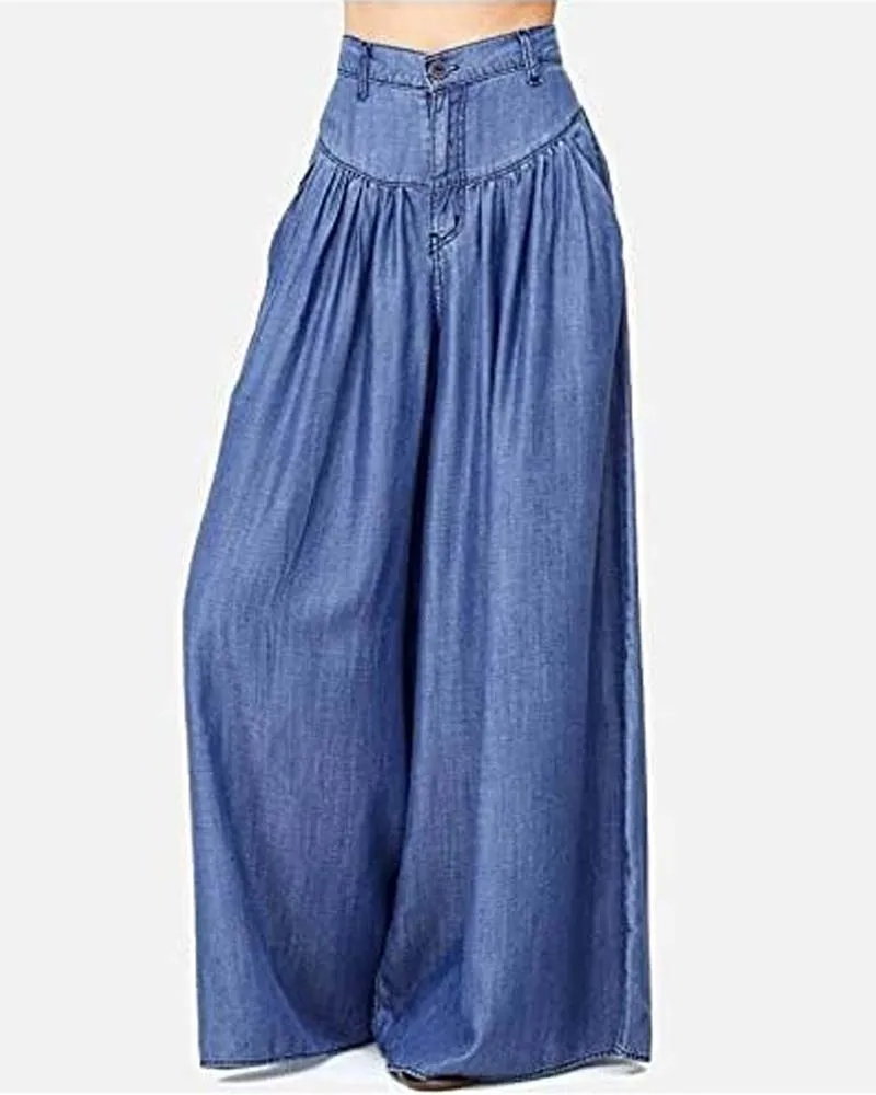 Women Wide Leg Flared Pants 2024 New Y2k Casual Solid color long wide leg flared pants High waisted jeans