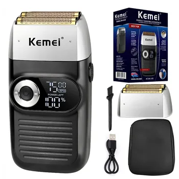 Kemei 남성용 강력한 이발사 프로 전기 면도기, 머리 수염 전기 면도기, 대머리 면도기, 오리지널 KM-2026