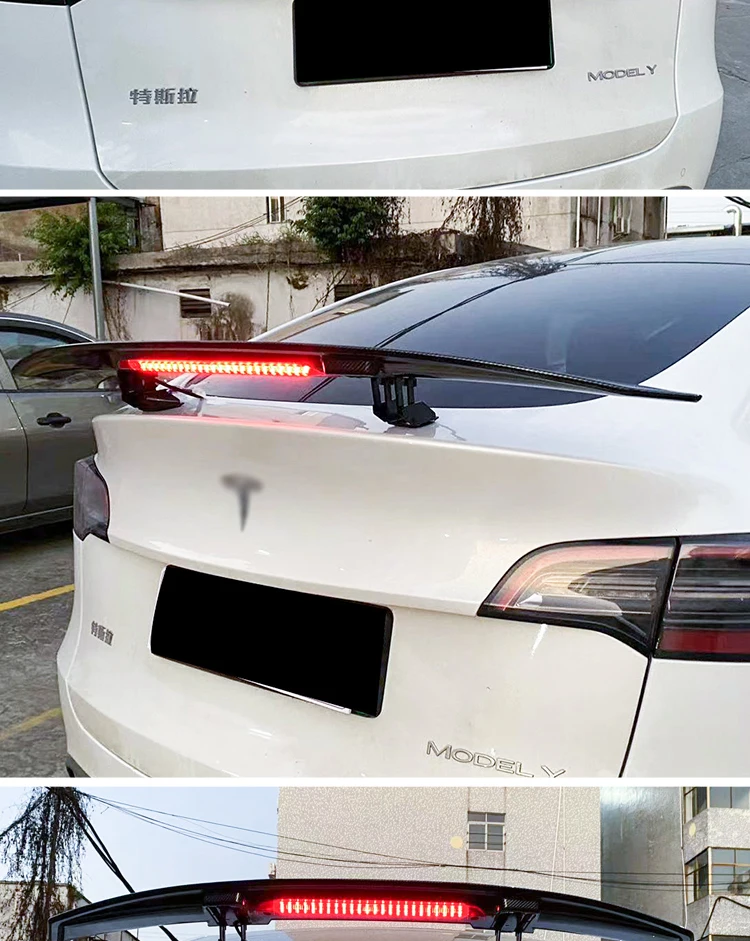 Rear Trunk Spoiler Wing Carbon Fiber Style Automatic Lifting Tail Decoration Universal For Sedan Car Modification Electric