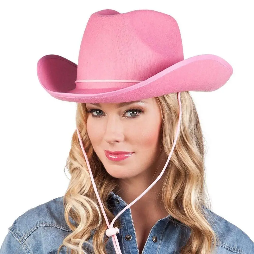 Cowboy Hat Felt Princess Hat Performance Bound Western Cowgirl Hat Bachelorette Birthday Party Costume Accessory 5