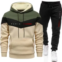 Paris Fashion Hoodies Sportswear Men's Tracksuit Hooded Sweatshirt Black Sweatpants Autumn Winter Daily Casual Sporty Jogger Set