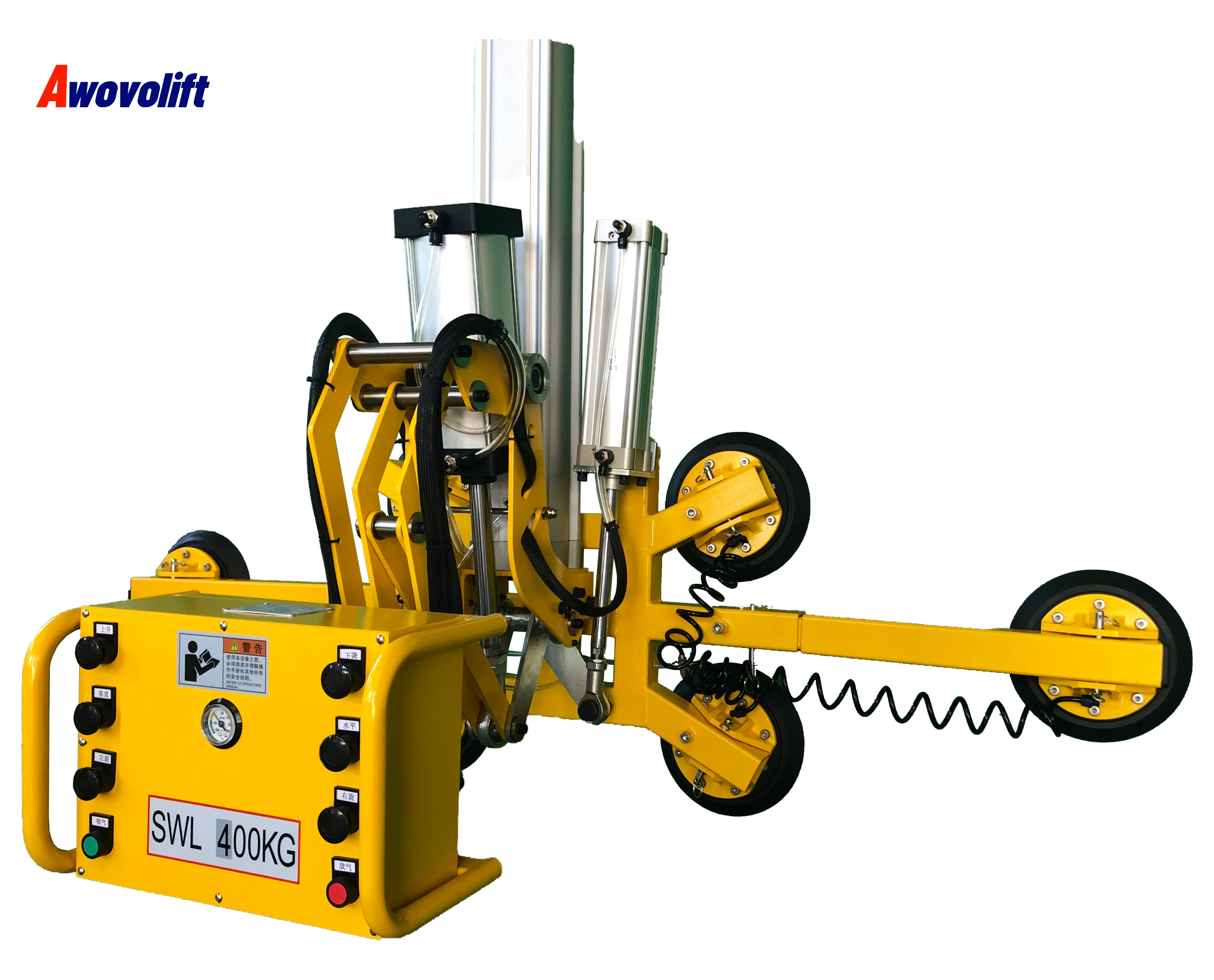Awovolift Pneumatic Vacuum Glass Lifter Machine 90 Degree Rotating And Turning With CE Vacuum Lifter 50-500kg Air Powered