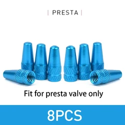 Aluminum Alloy Bicycle Tire Valve Caps - Dustproof Protector (8pcs light blue)