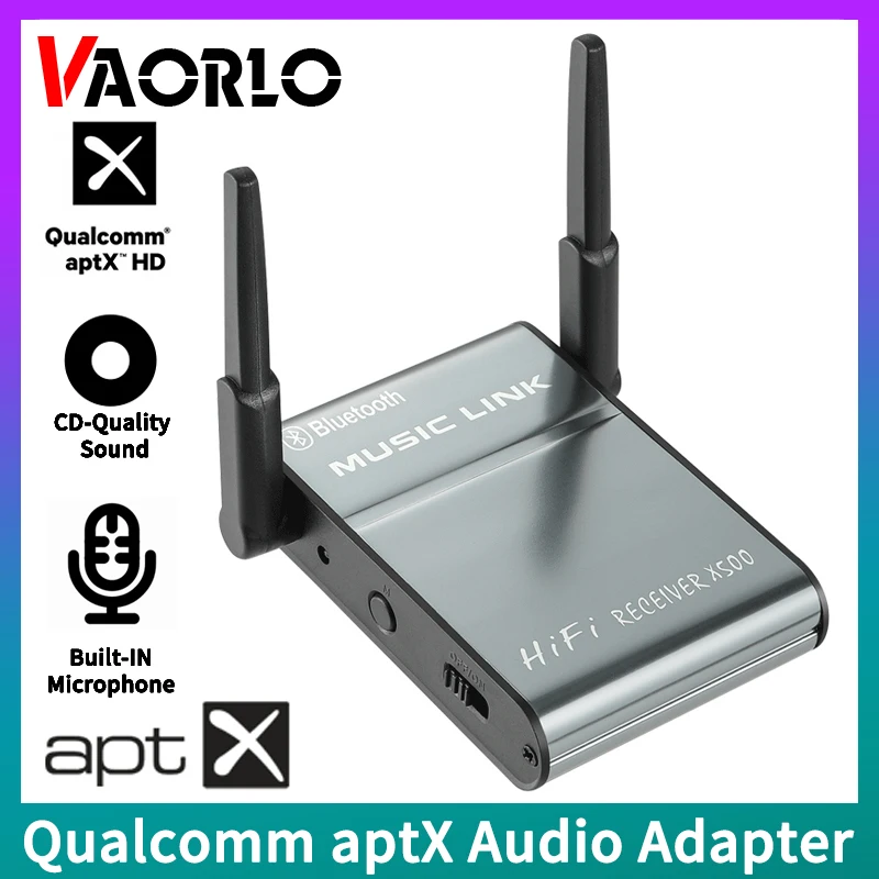 

Qualcomm aptX Bluetooth Audio Receiver AUX RCA Stereo CD-Quality Sound Hifi Lossless HD Music Wireless Adapter With Antenna/Mic