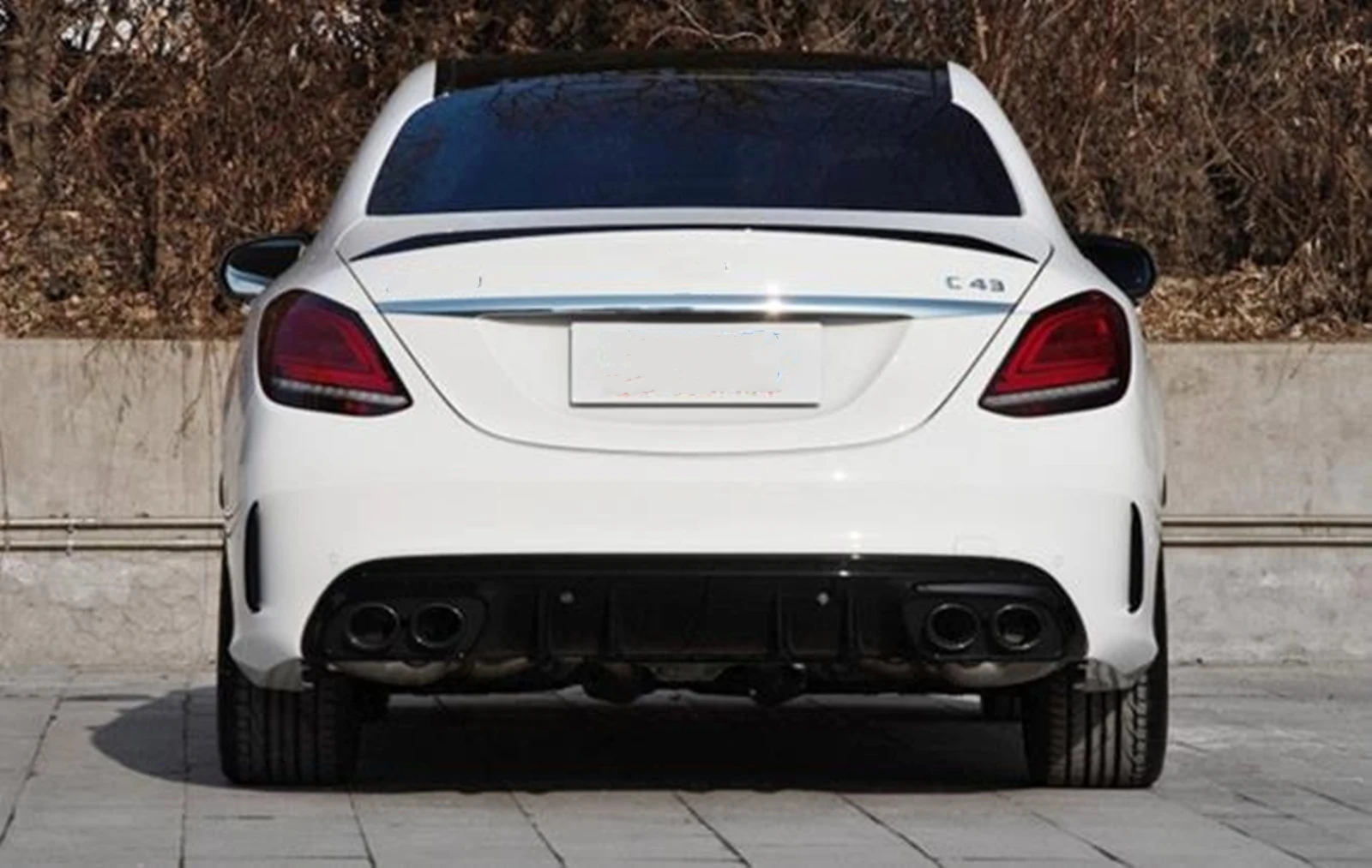 メルセデス ベンツ W205 カーボン リアバンパー テールスポイラー FDスタイル BENZ Cクラス W205/A205/C205 2ドア用 クーペみ C63S W205 ボディキットカーボンファイバーファイバーリアバンパー