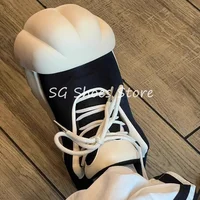 Cute Kitty Paw Toe Big Head Sneakers for Man and Women Mixed Color Chunky Bottom Lace-Up Canvas Shoes Couple Skateboard Shoes 1